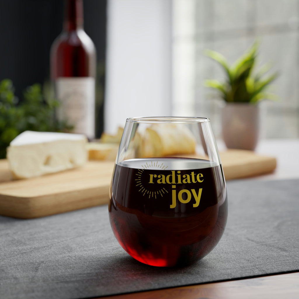 "Joy" Stemless Wine Glass, 11.75oz